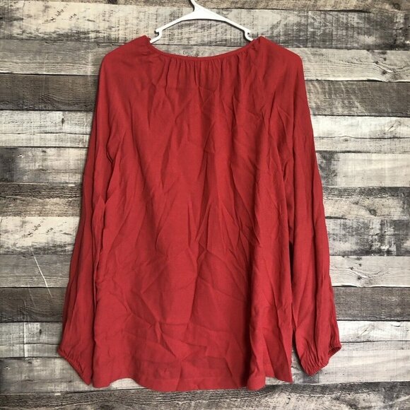 J. JILL Poppy Elliptical Open Cold Shoulder Top Blouse Medium Poppy NWT - Picture 8 of 10